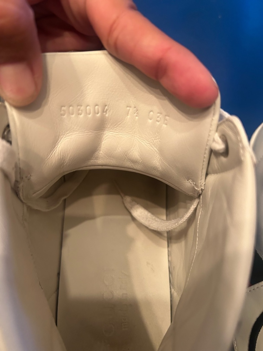 Authentic Gucci White Leather High-Top Sneakers - Picture 5 of 7